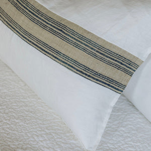 Vintage Hemp Horizontal Inlay Cushion - Stripe