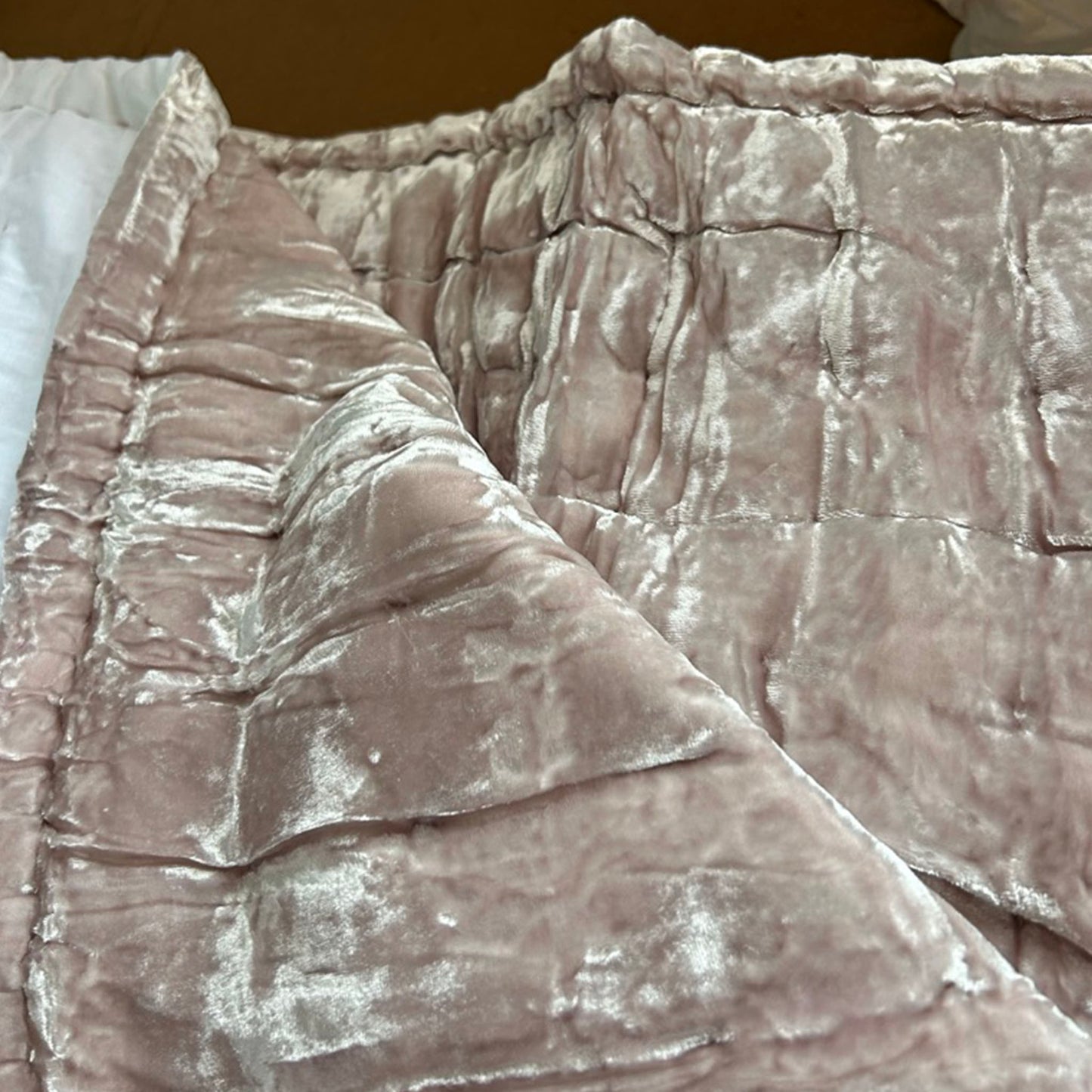 Tempt Pale Pink Silk Velvet Throw