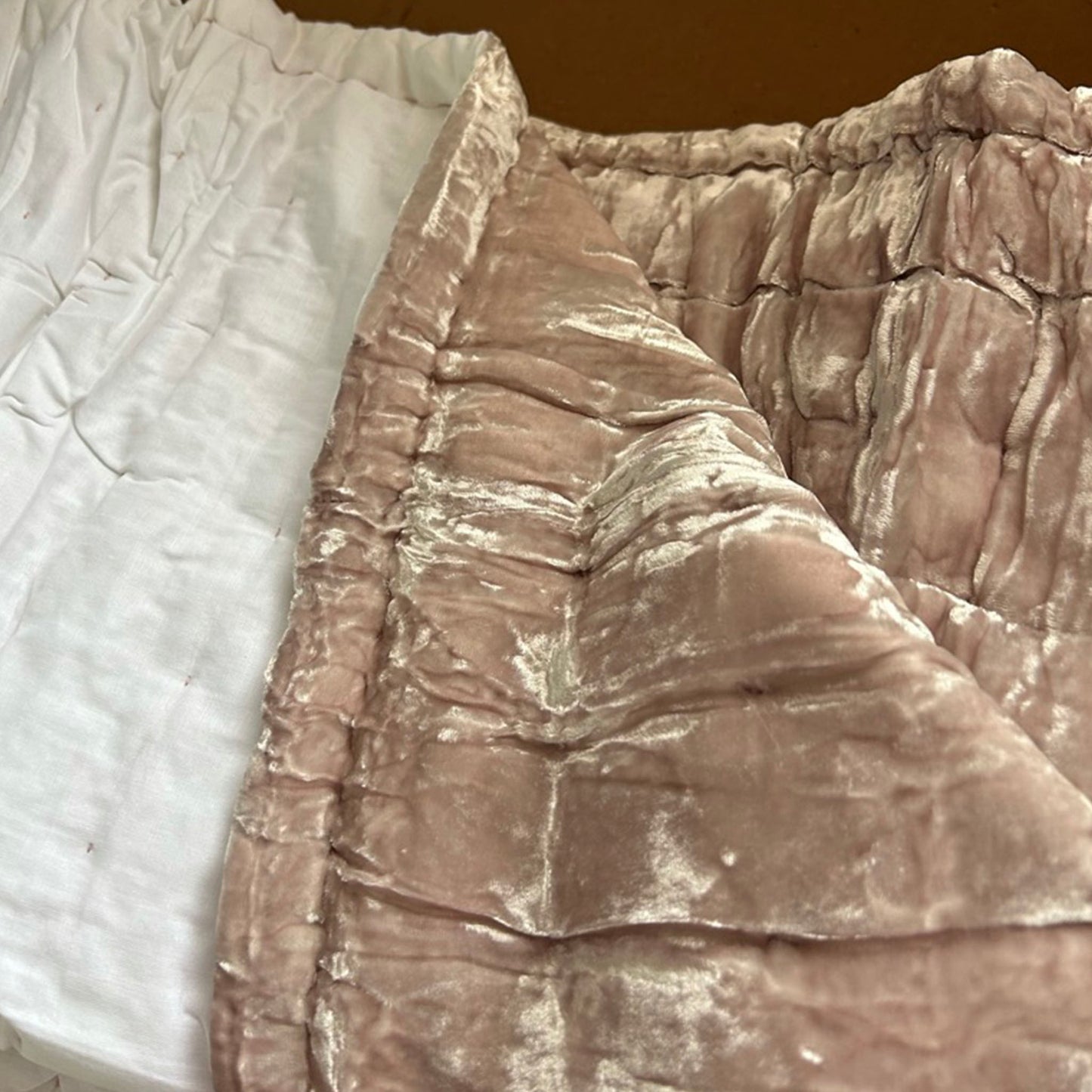 Tempt Pale Pink Silk Velvet Throw