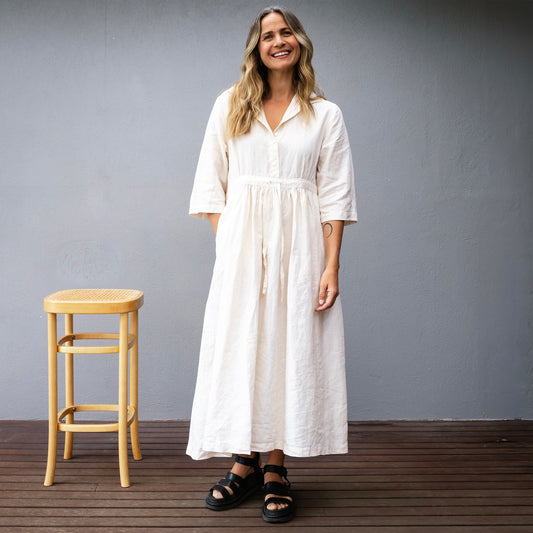 Anya Butter Linen Dress