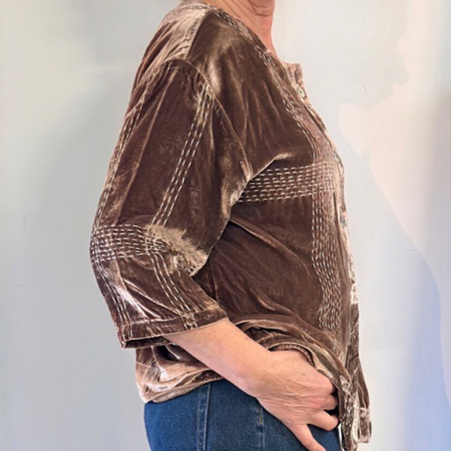 Audrey Handstitched Silk Velvet Tops