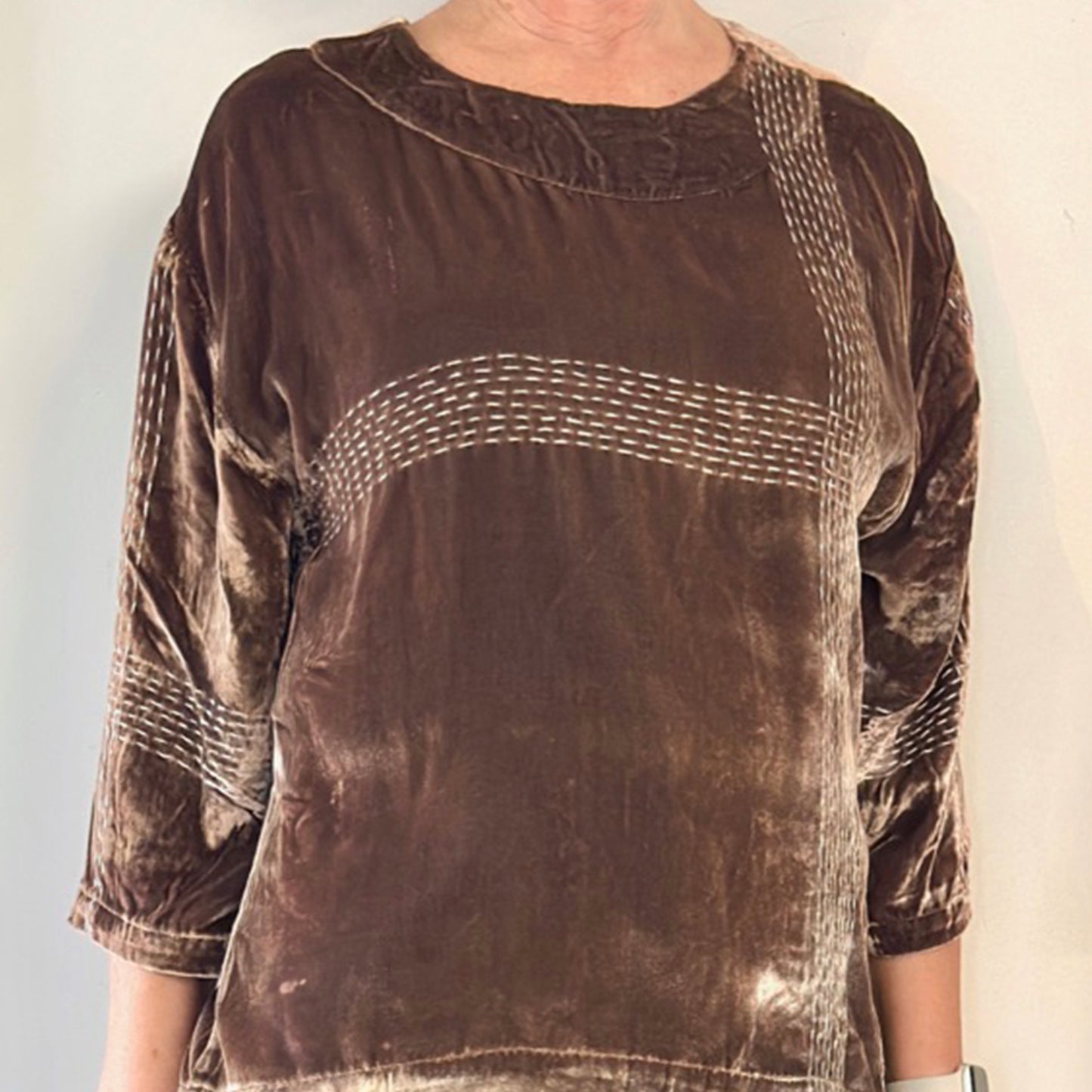 Audrey Handstitched Silk Velvet Tops