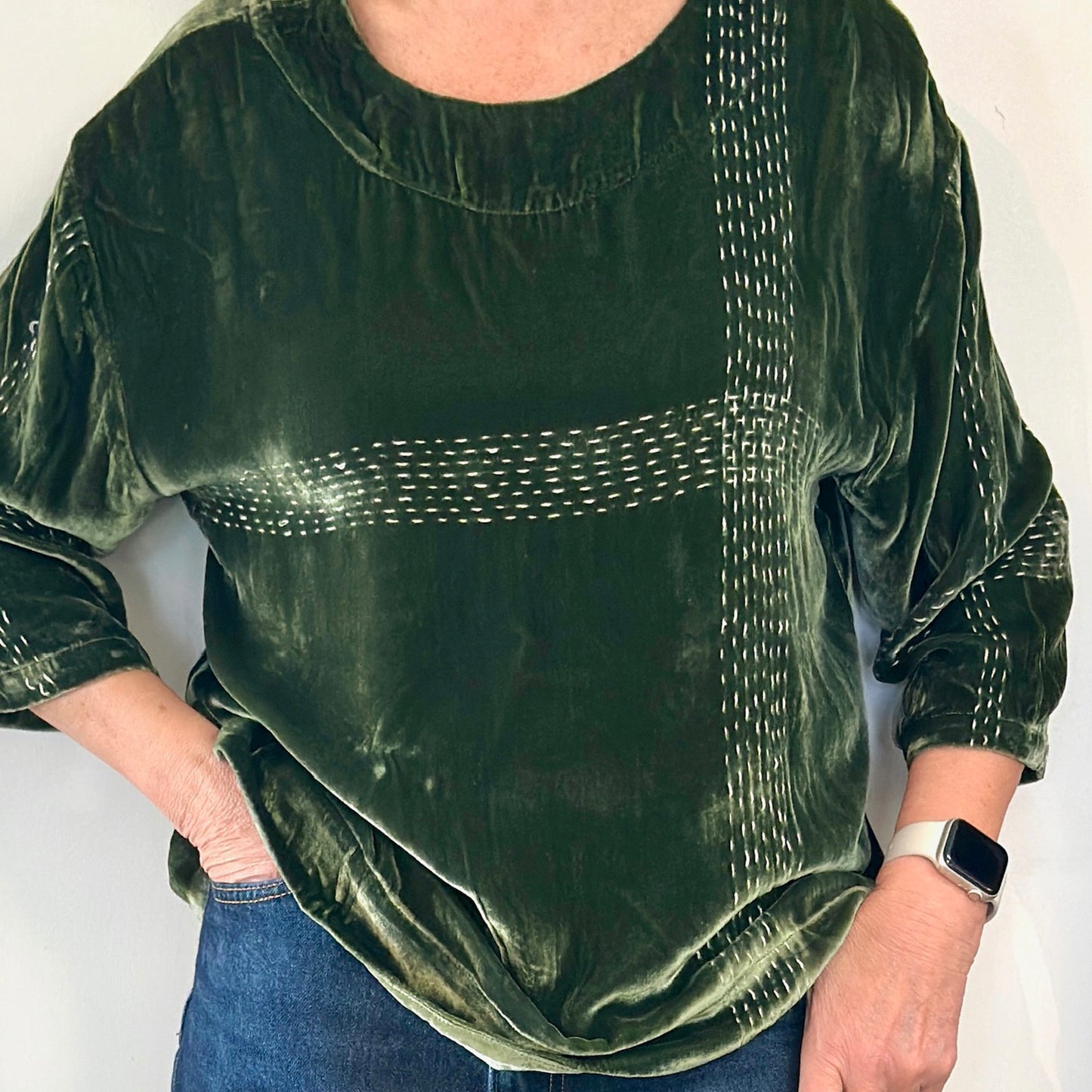 Audrey Handstitched Silk Velvet Tops