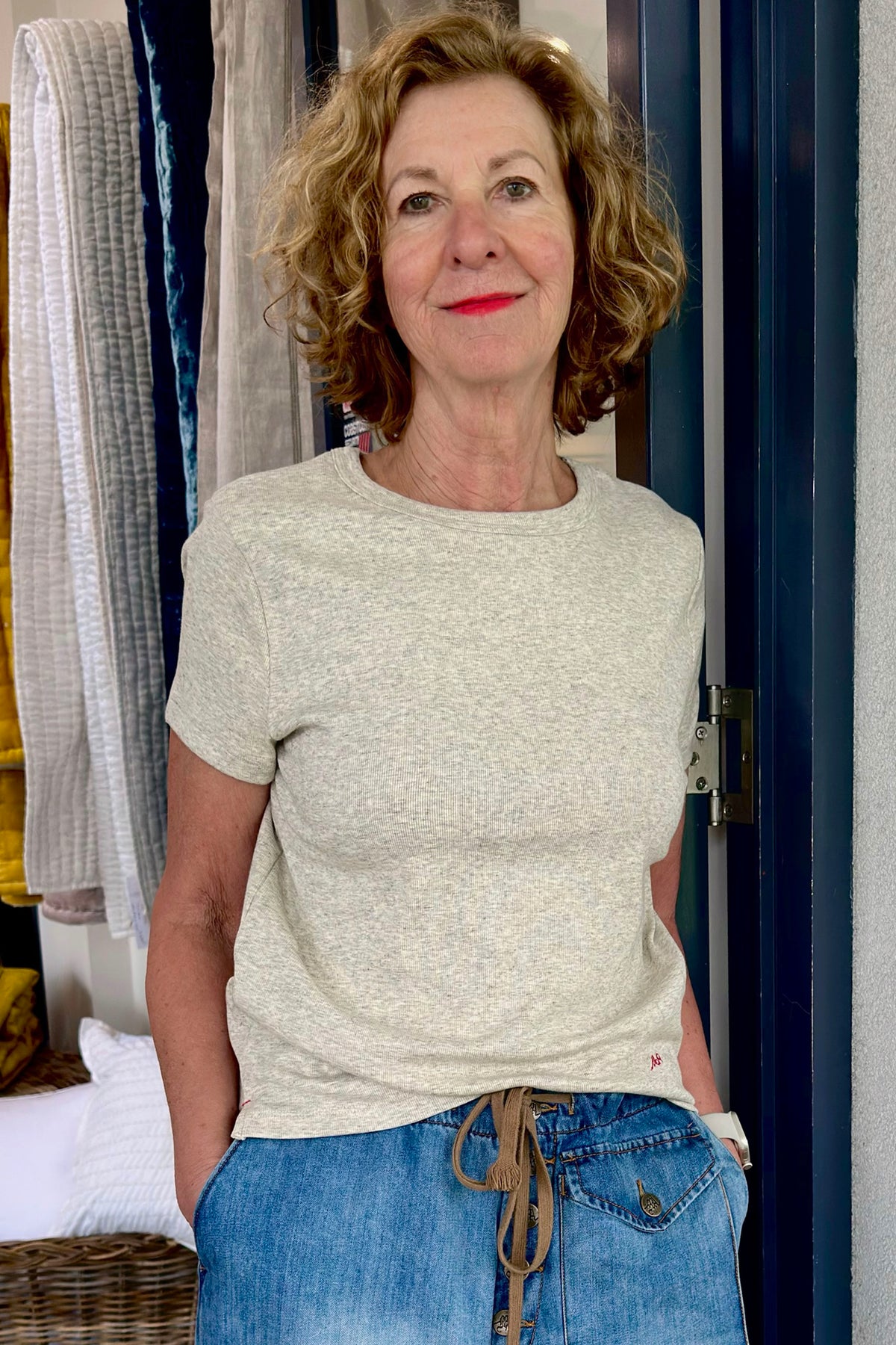M.A. Dainty Rise Grey Marle Tee