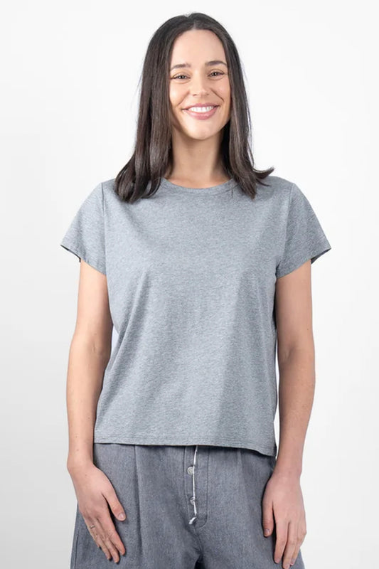 M.A. Dainty Lolly Grey Marle Cotton Tee