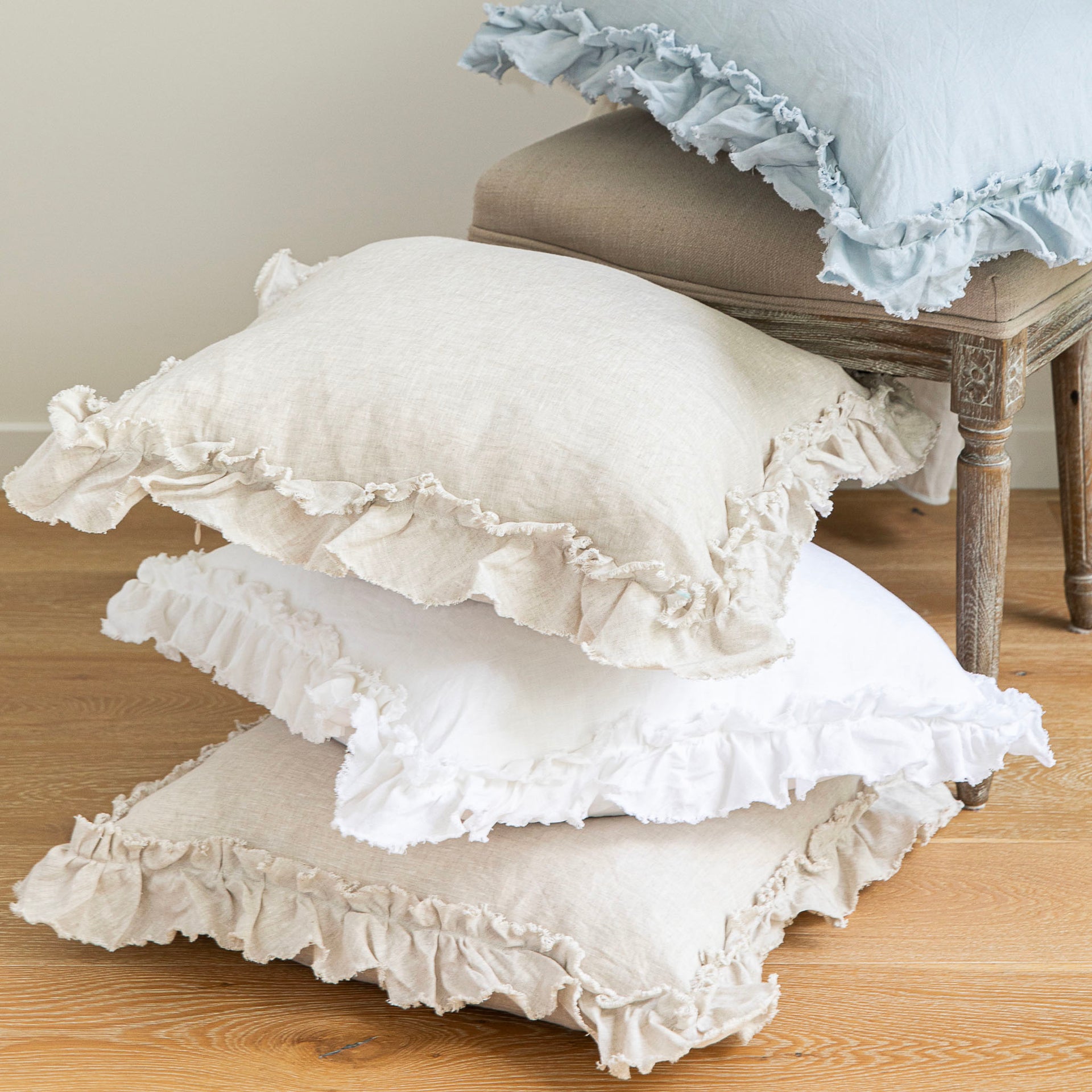 Isle Ruffled Natural Linen Cushion Cover – Her Shed
