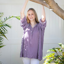 Evie Silk Velvet Shirt - Lilac