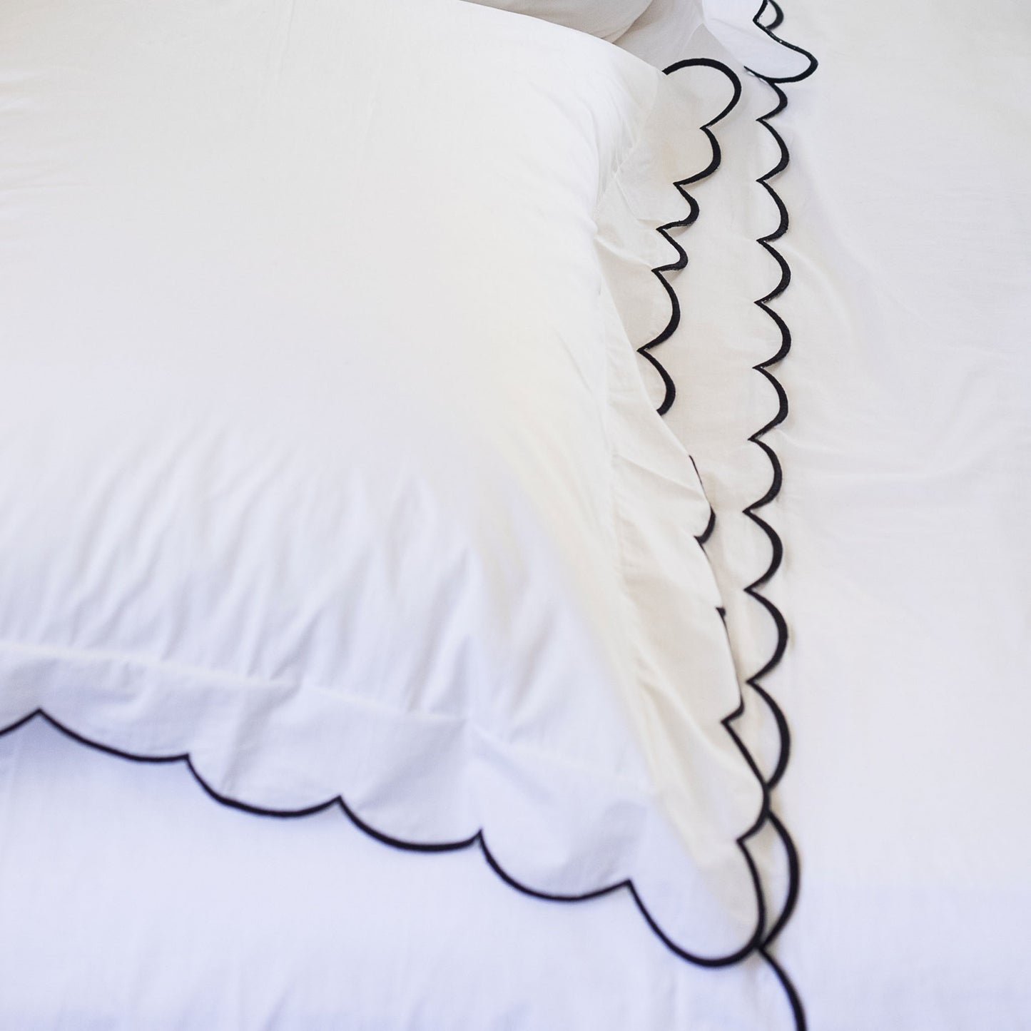 Scalloped Edge Cotton Euro Covers