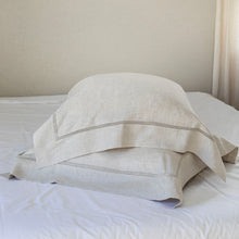Bask Hemstitched Linen Euro Covers - Natural