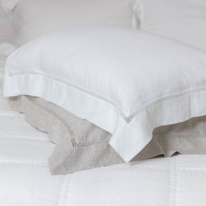 Bask Hemstitched Linen Pillowcases - White