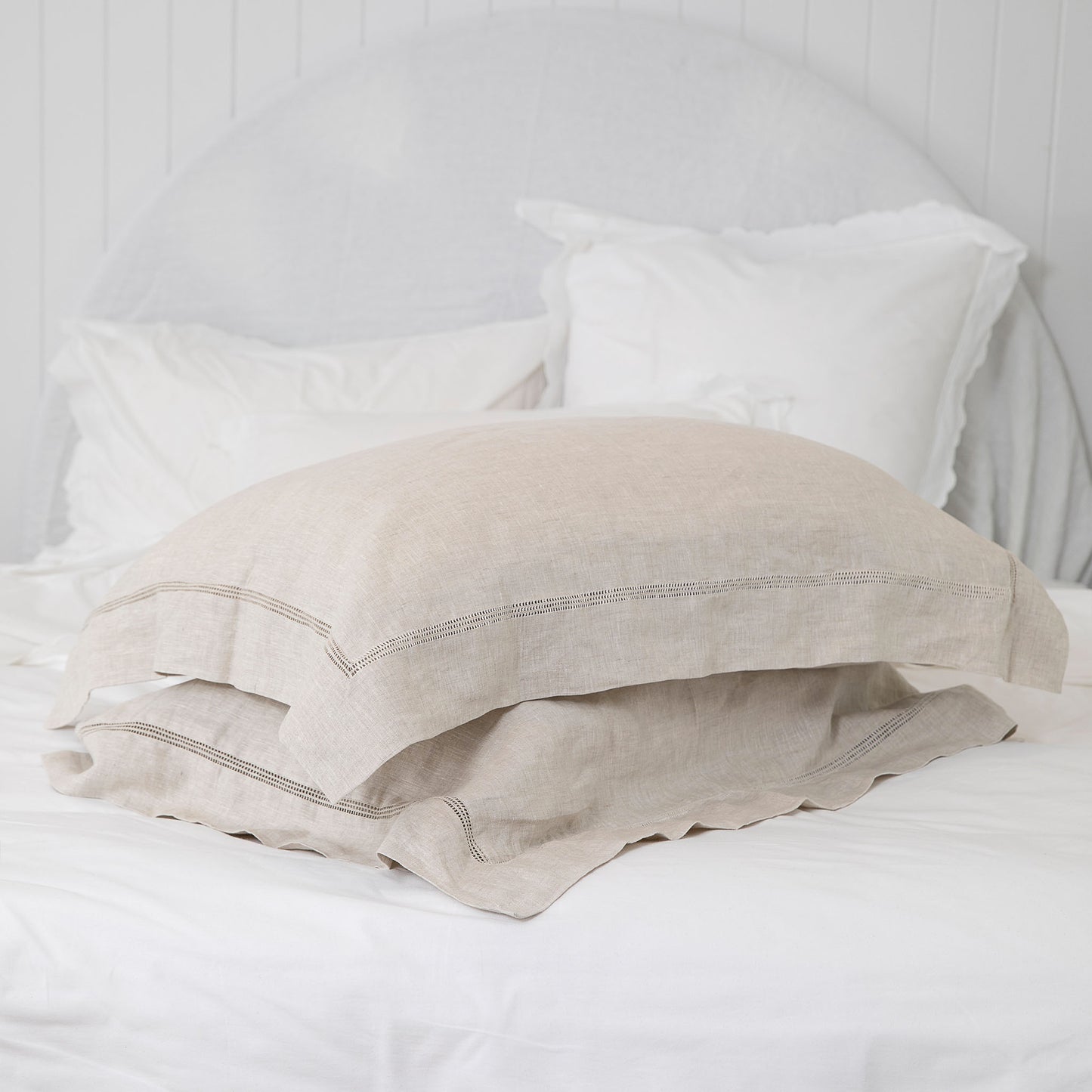 Bask Hemstitched Linen Pillowcases