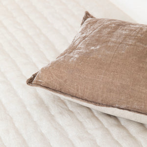 Long Silk Velvet Lumbar Cushion - Latte