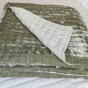 Allure Silk Velvet Quilt - Sage Green