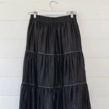 Ivy Embroidered Silk Cotton Skirt - Black